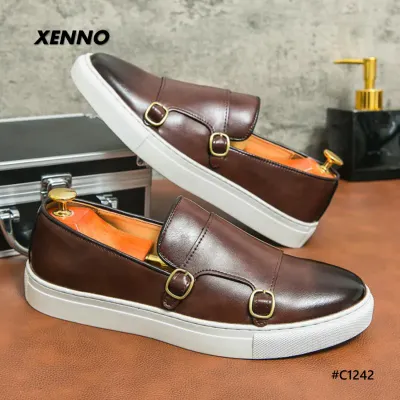BROWN DOUBLE BUCKLE LOAFER